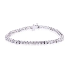 14K WHITE GOLD ROUND BRILLIANT CUT DIAMOND TENNIS BRACELET 4.00CTW