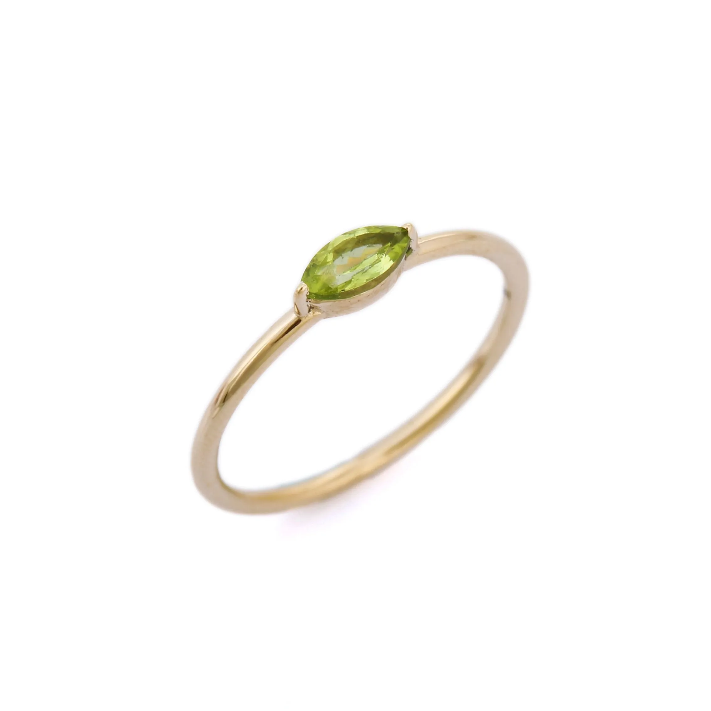 14K Yellow Gold Peridot Ring