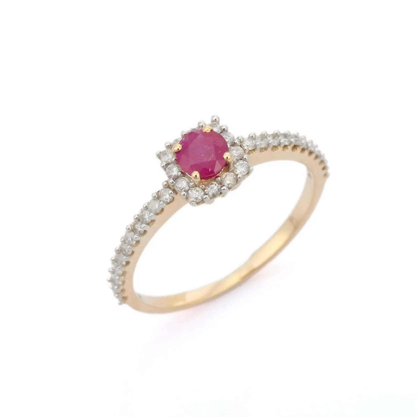 14K Yellow Gold Ruby Ring