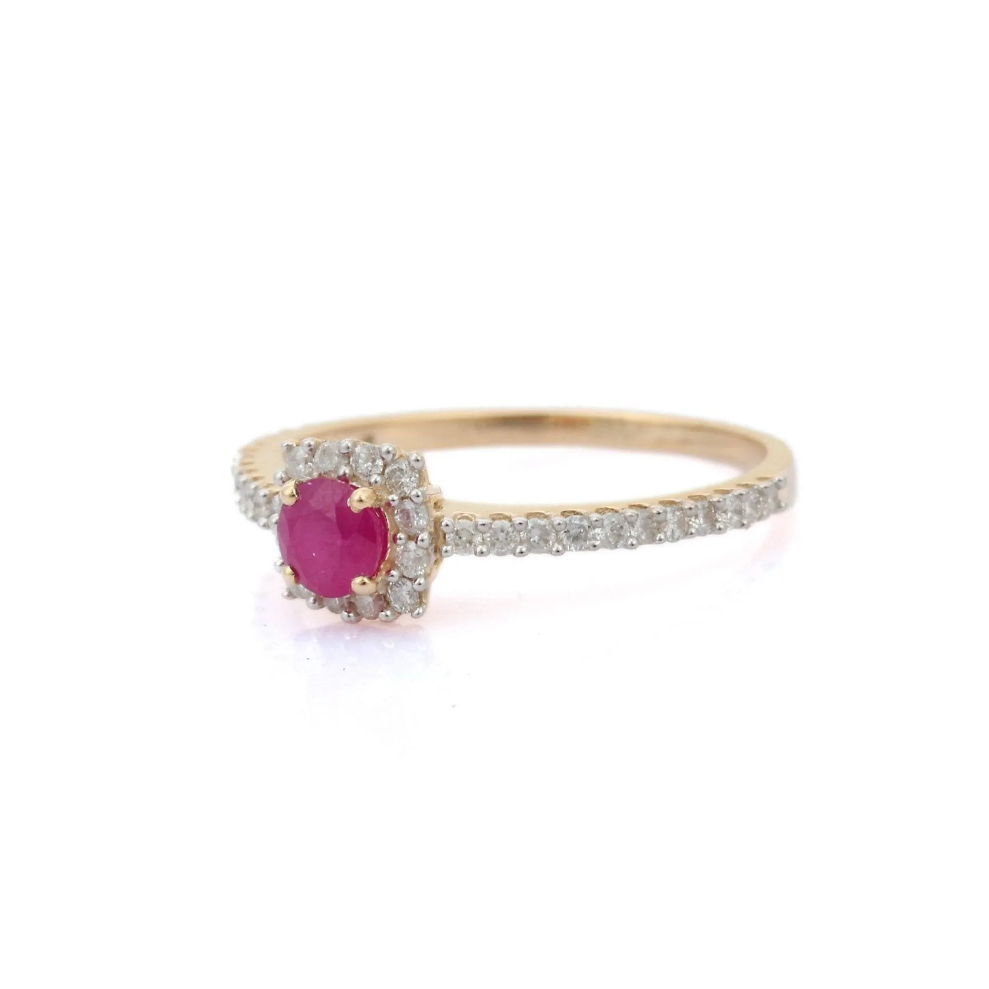 14K Yellow Gold Ruby Ring