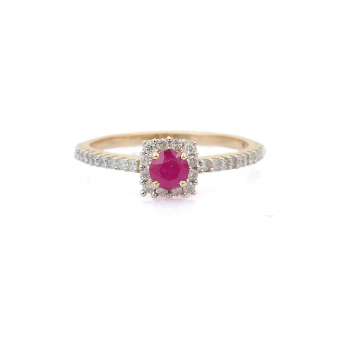 14K Yellow Gold Ruby Ring