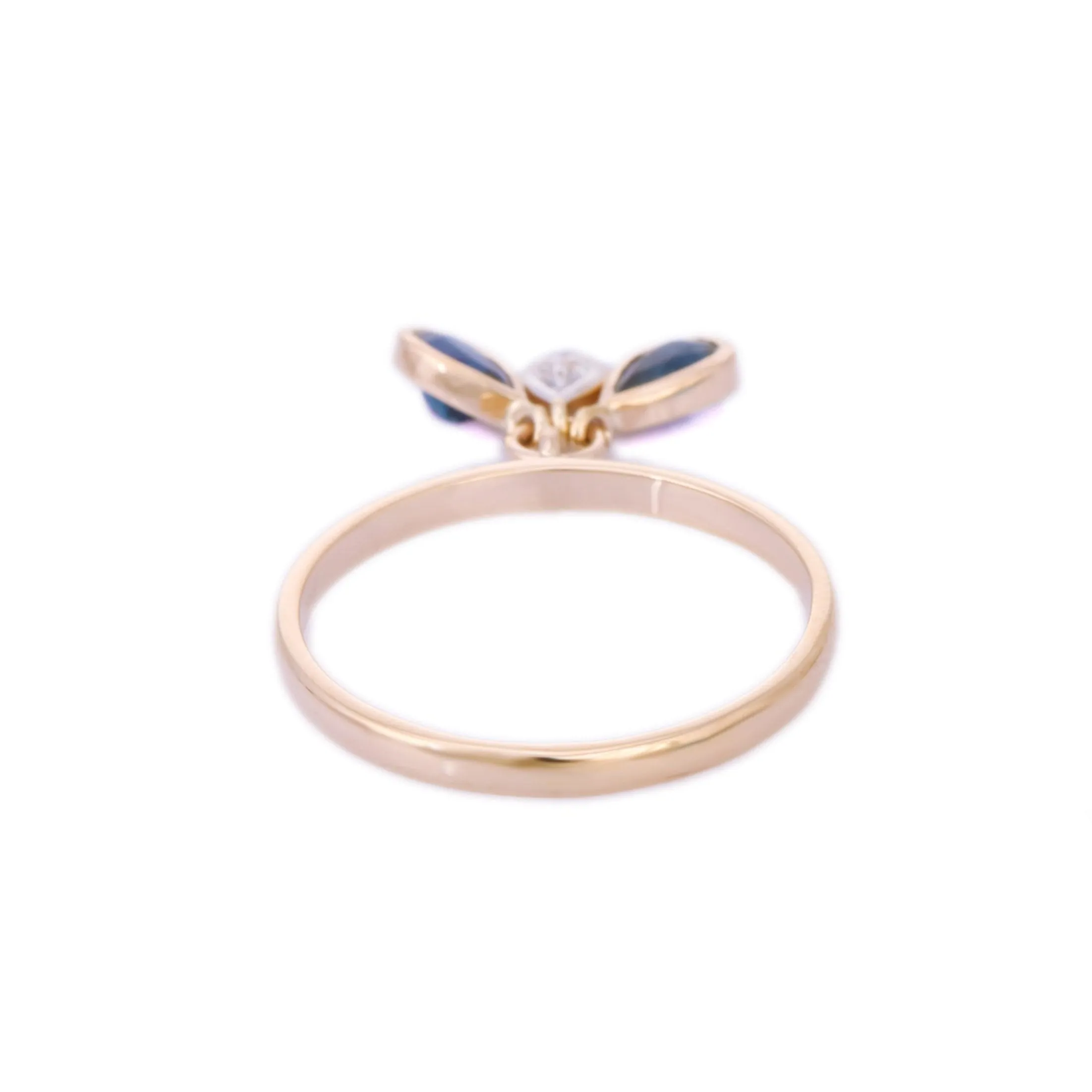 14K Yellow Gold Sapphire & Diamond Ring