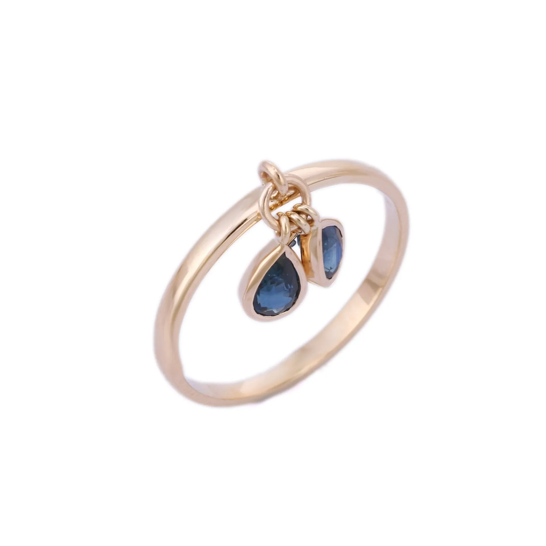 14K Yellow Gold Sapphire & Diamond Ring