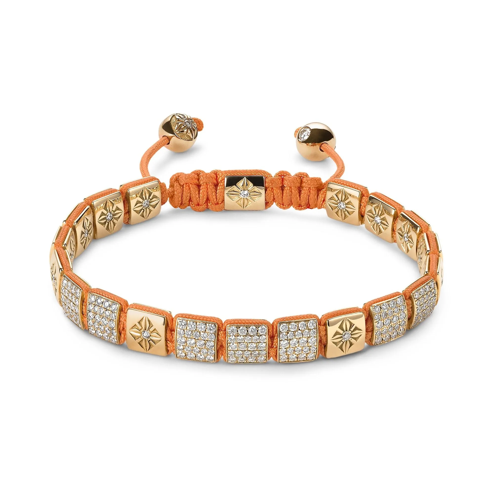 6mm Lock Orange 18K Gold Bracelet w. Diamond