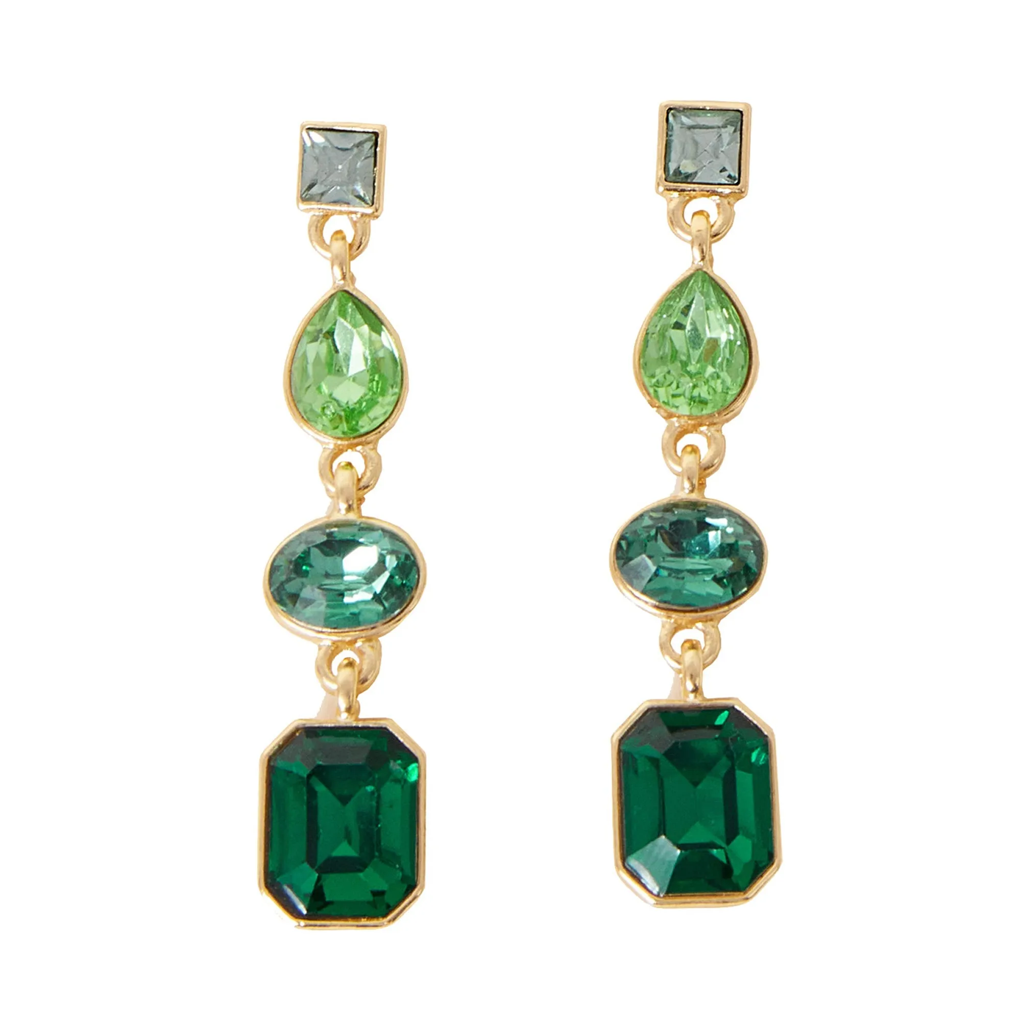 Accessorize London Women's Eclectic Gem Long Drop Earrings