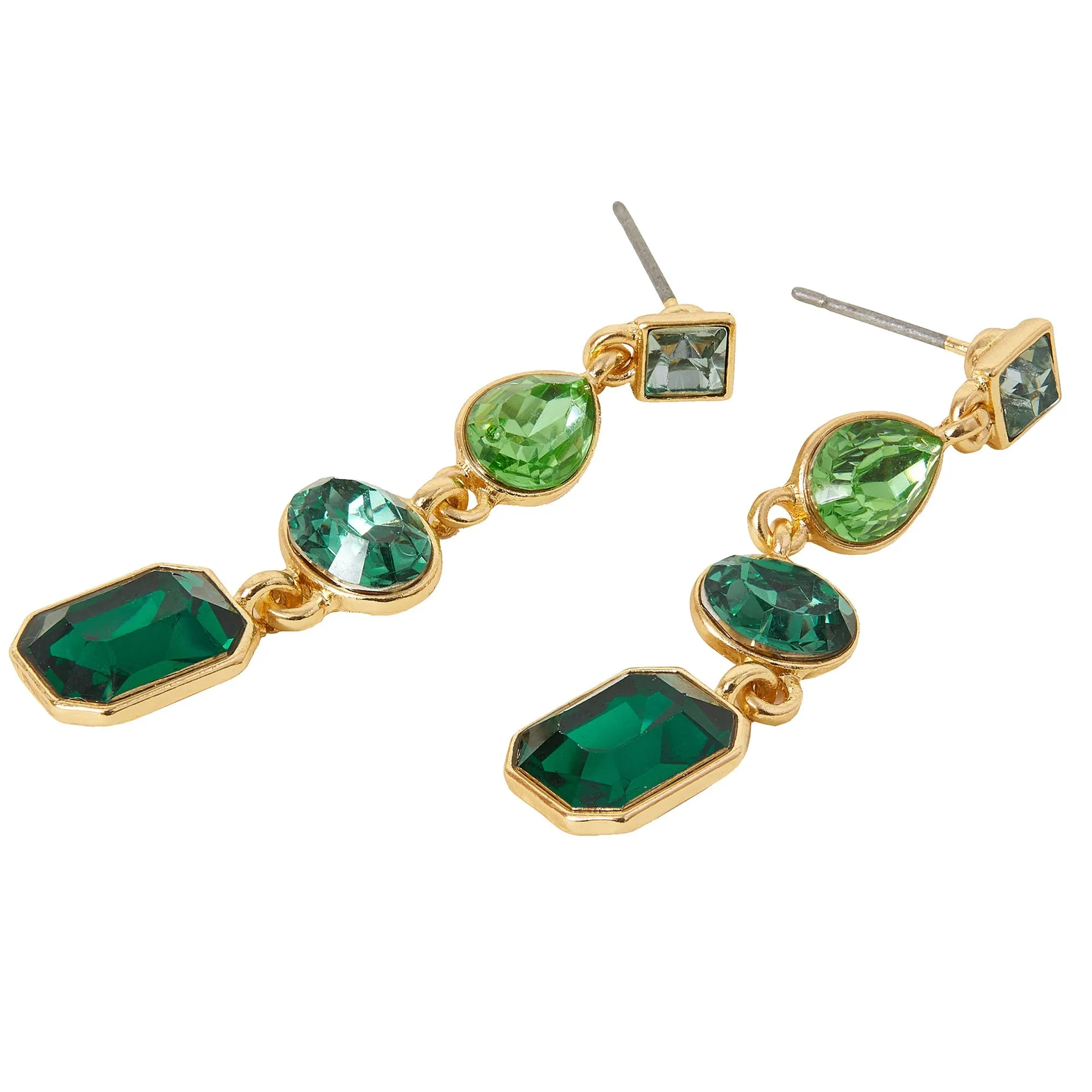 Accessorize London Women's Eclectic Gem Long Drop Earrings