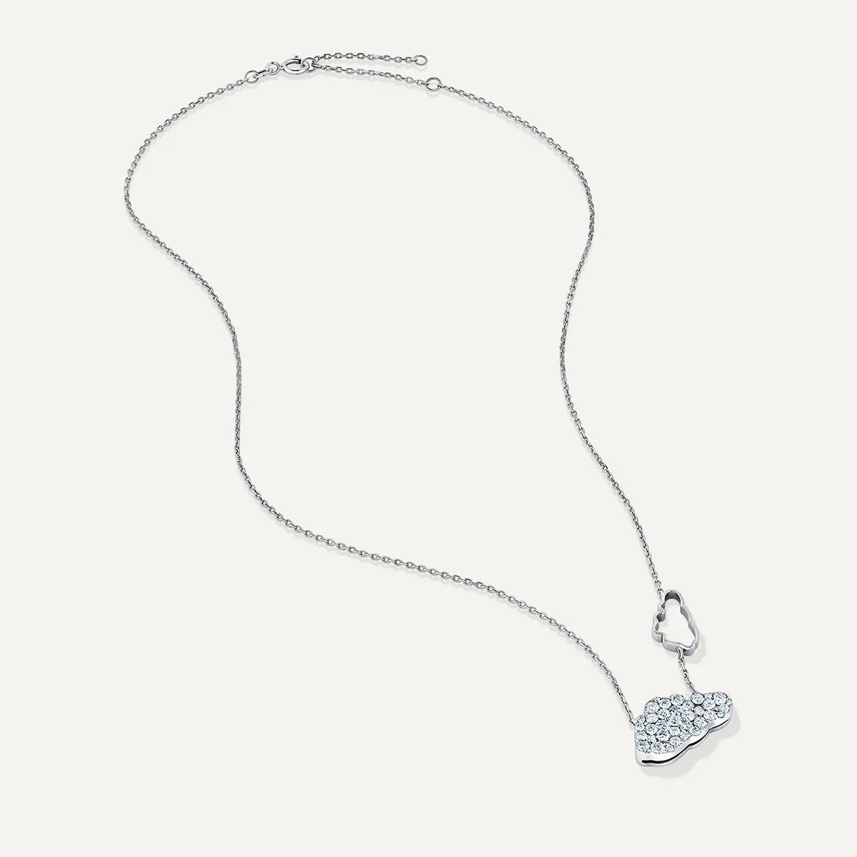 Allusia Love Double Cloud 18K Whitegold Necklace w. Diamonds