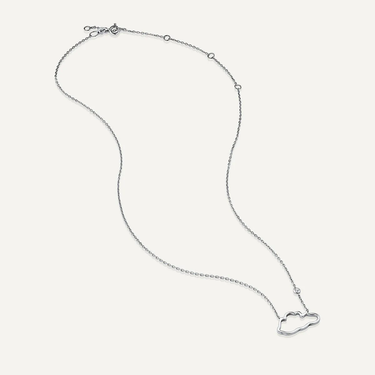 Allusia Love Minimal 18K Whitegold Necklace w. Diamond