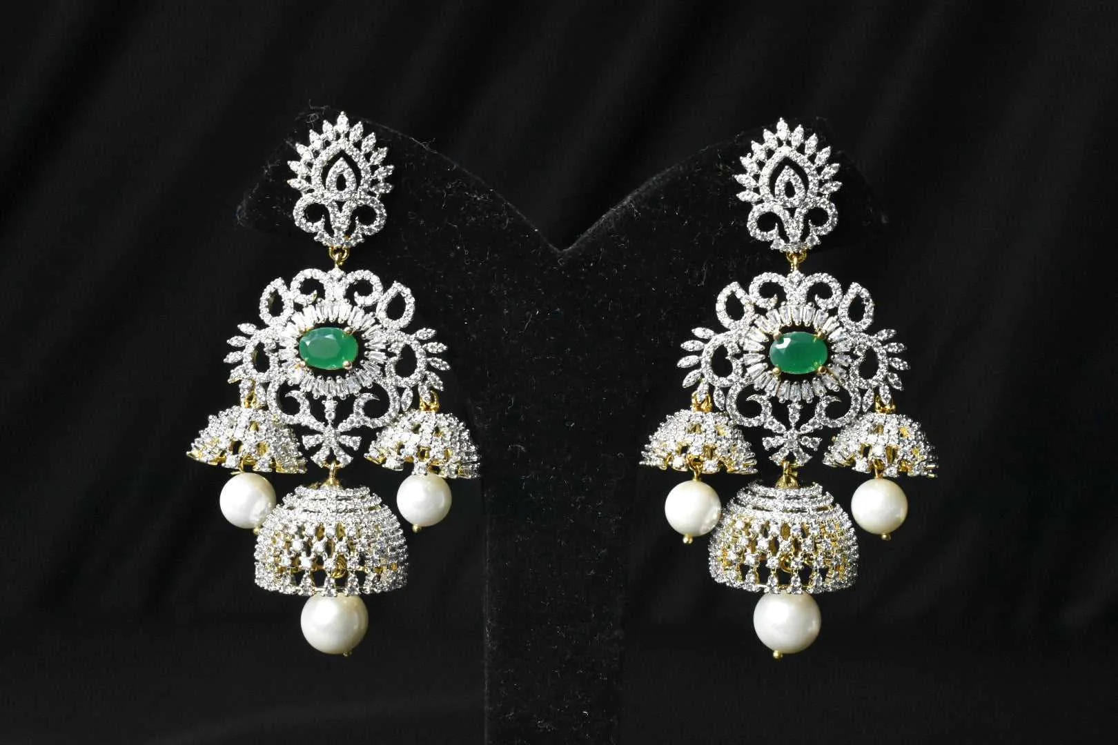 American Diamond Chandbali Earrings