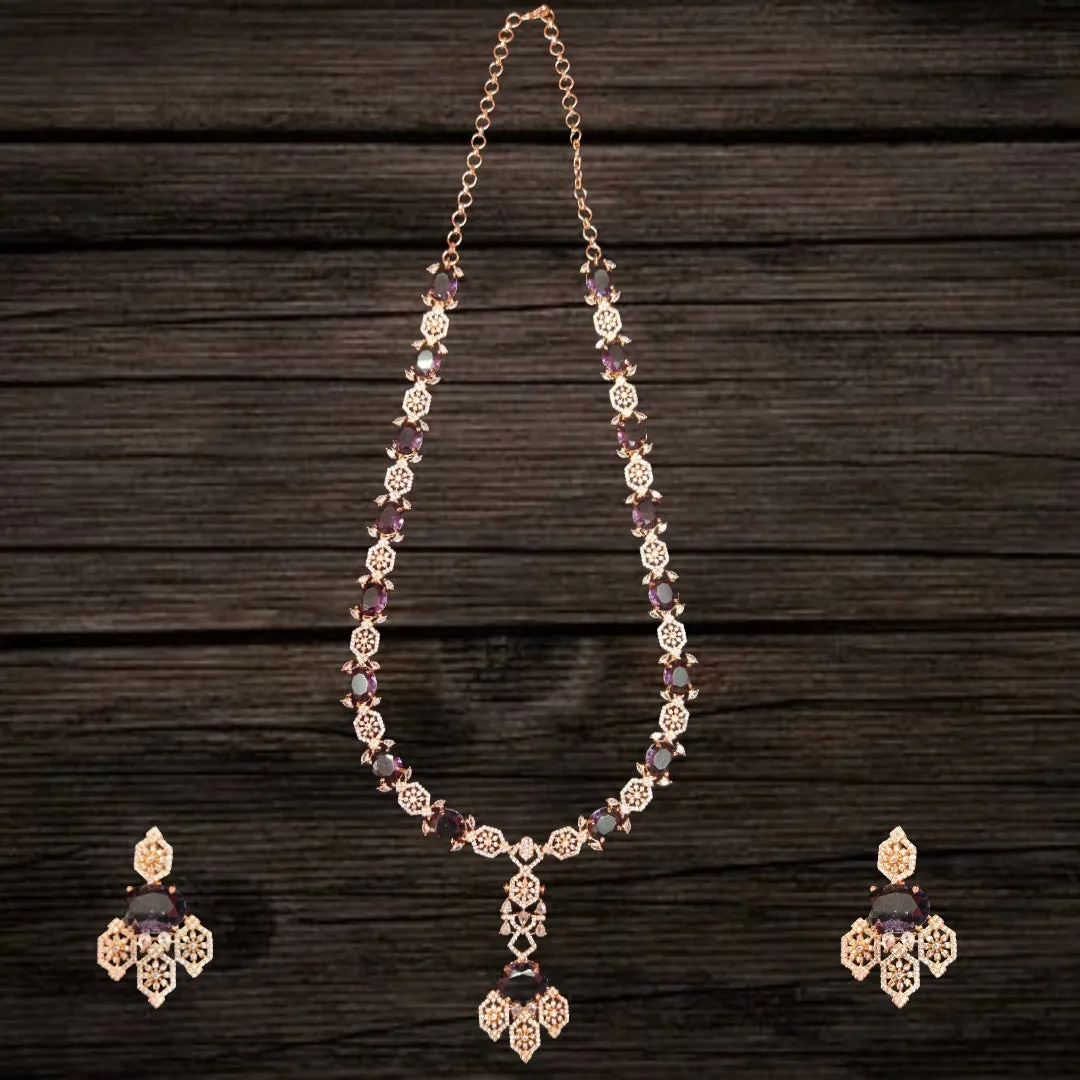 American Diamonds Long Necklace Set By Asp Fashion Jewellery