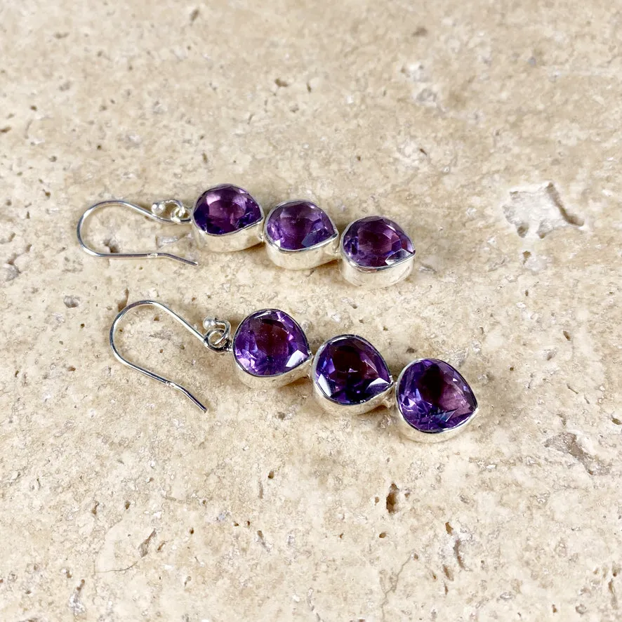 Amethyst Earrings - Grace Trio