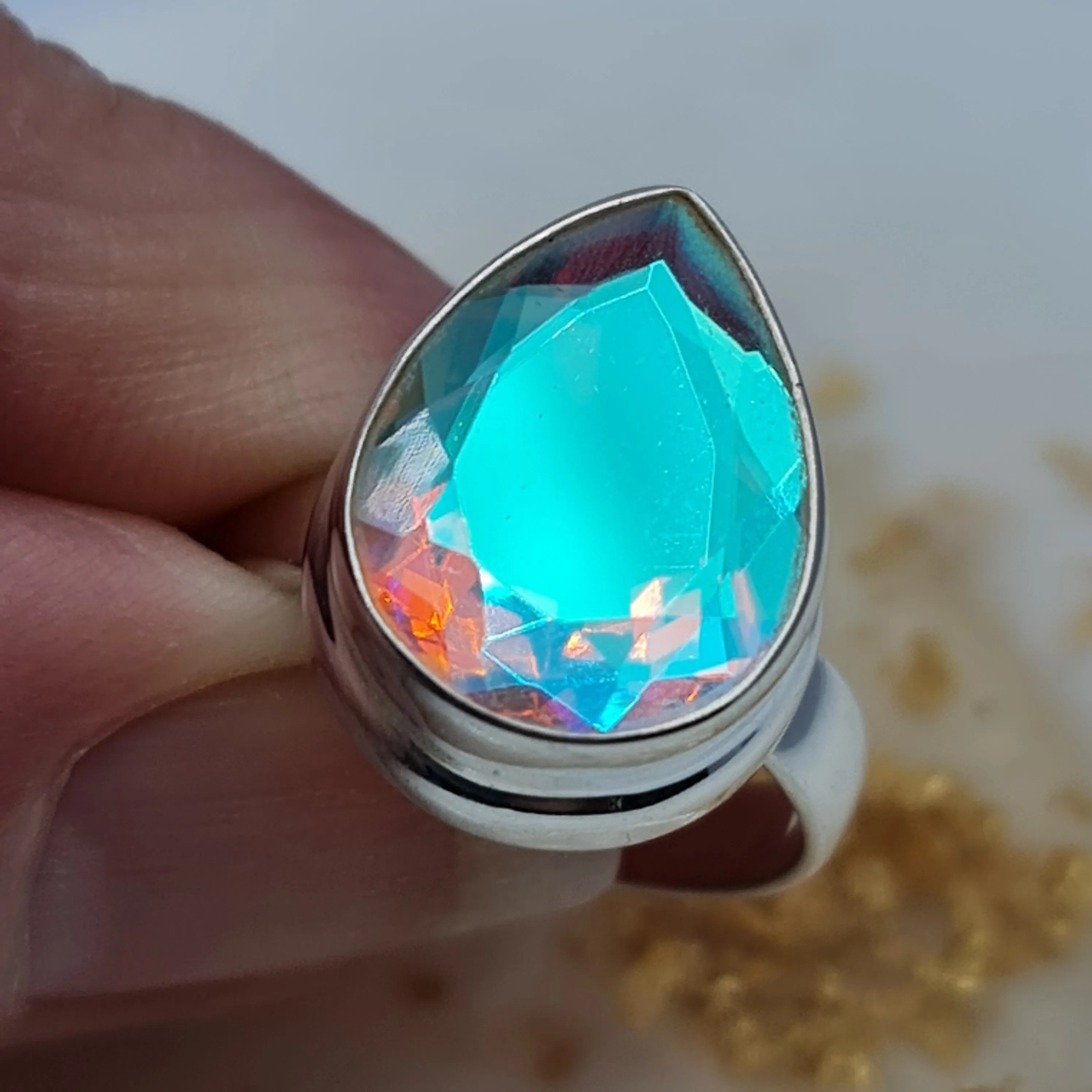 Angel Aura Quartz ring size 8