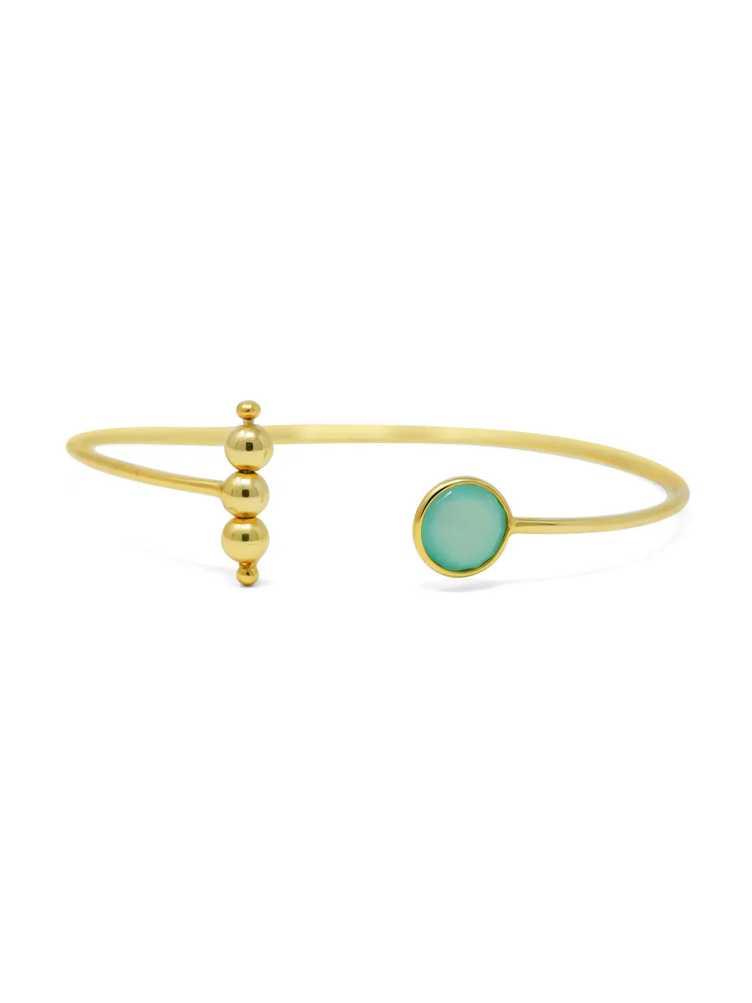 Aqua Ball Game Gold Plated Sterling Silver Adjustable Bracelet