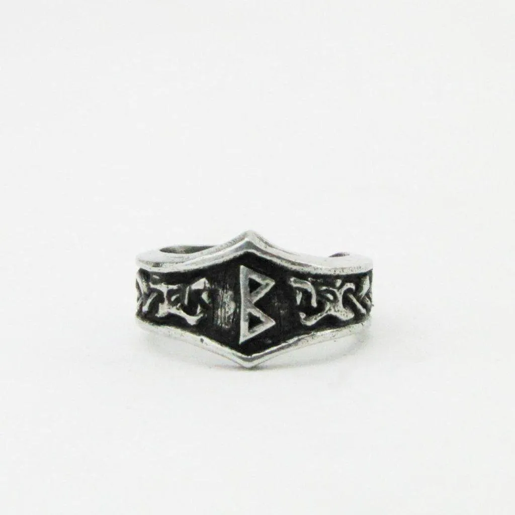 Asgard Berkanan Letter B Rune Ring - Adjustable