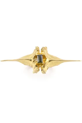 Bast Double Spine Ring in Gold