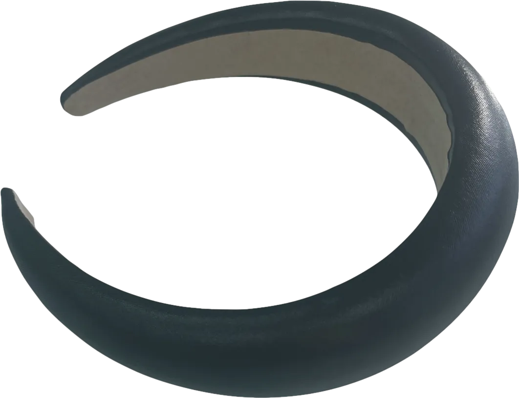 Black Satin Domed Hair Band One Size