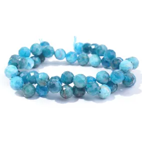 Blue Apatite 8mm Round Faceted - 15-16 Inch