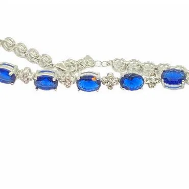 Blue Sapphire Sterling Silver Bracelet