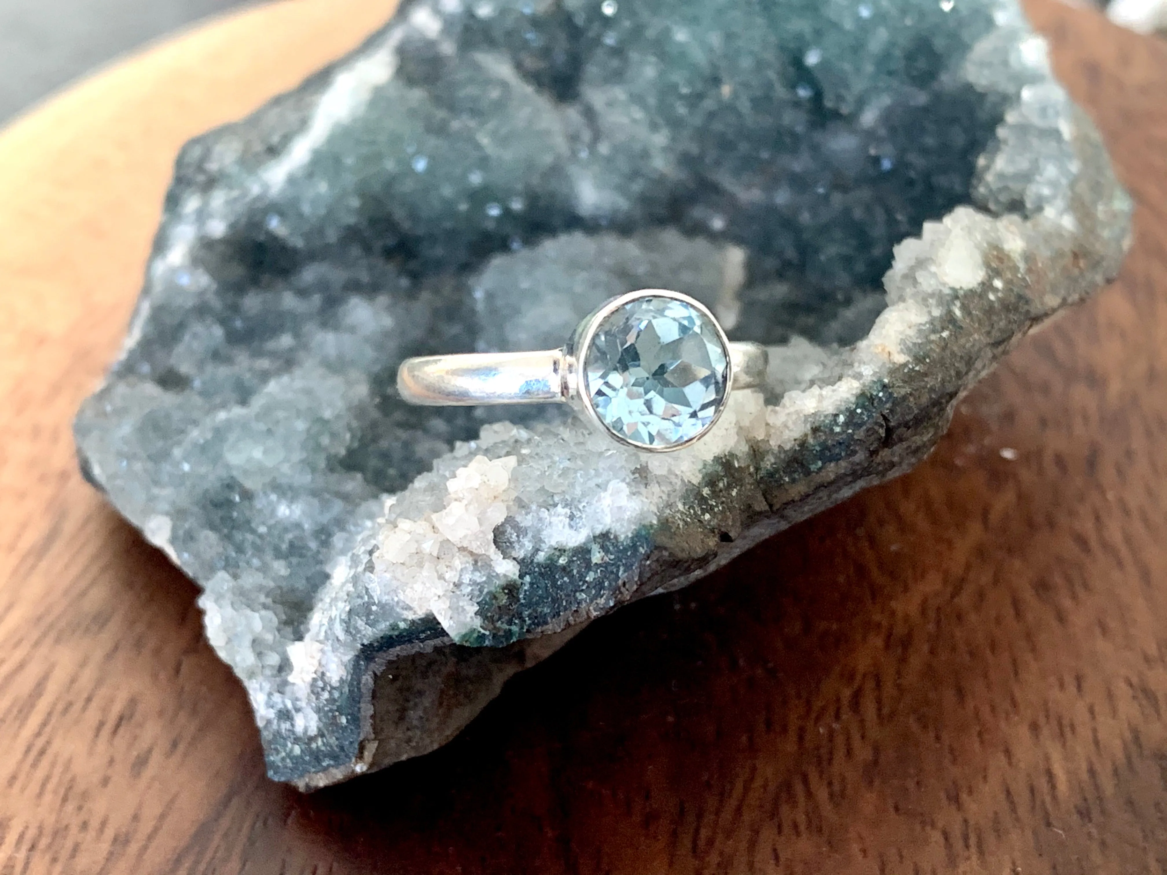 Blue Topaz Akoni Ring - Round