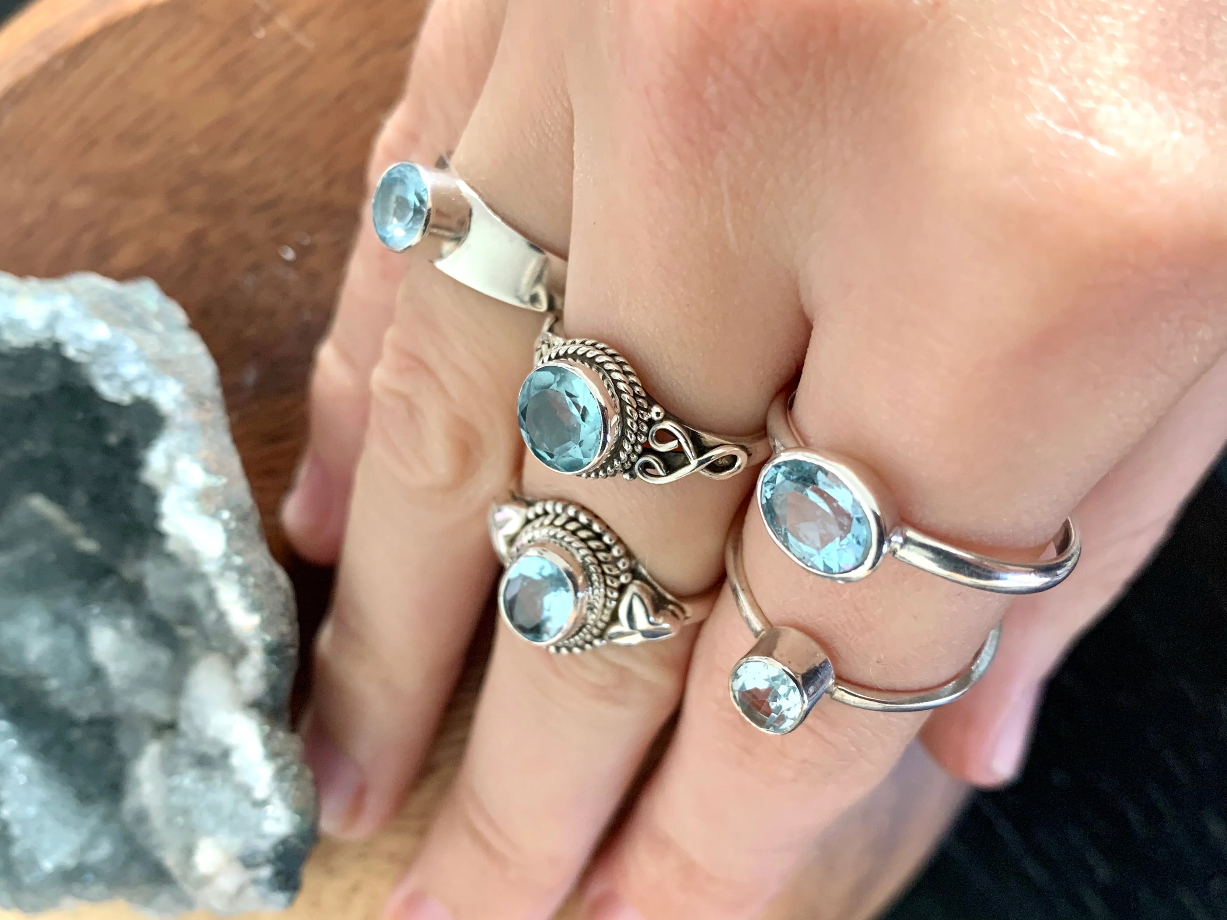 Blue Topaz Mixed Rings