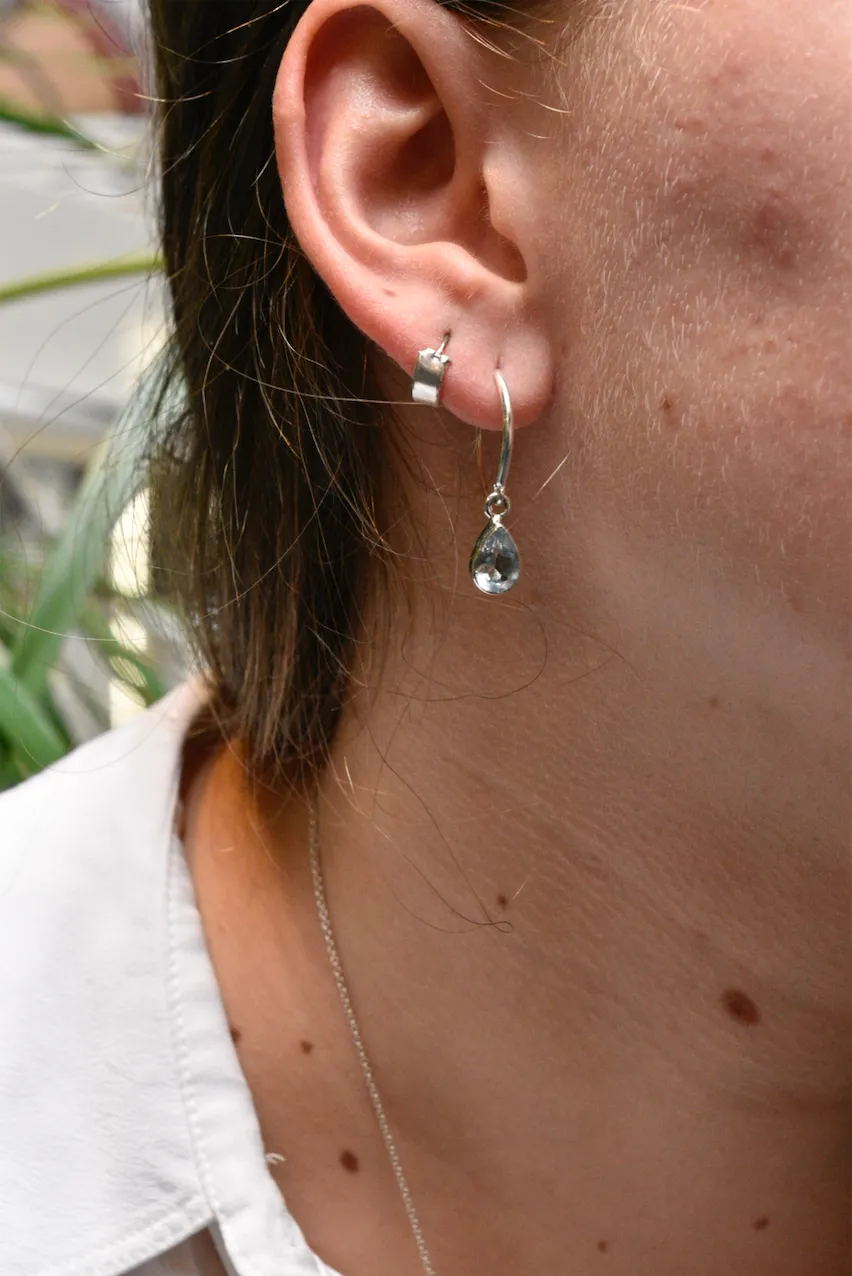 Blue Topaz Signe Earrings - Teardrop