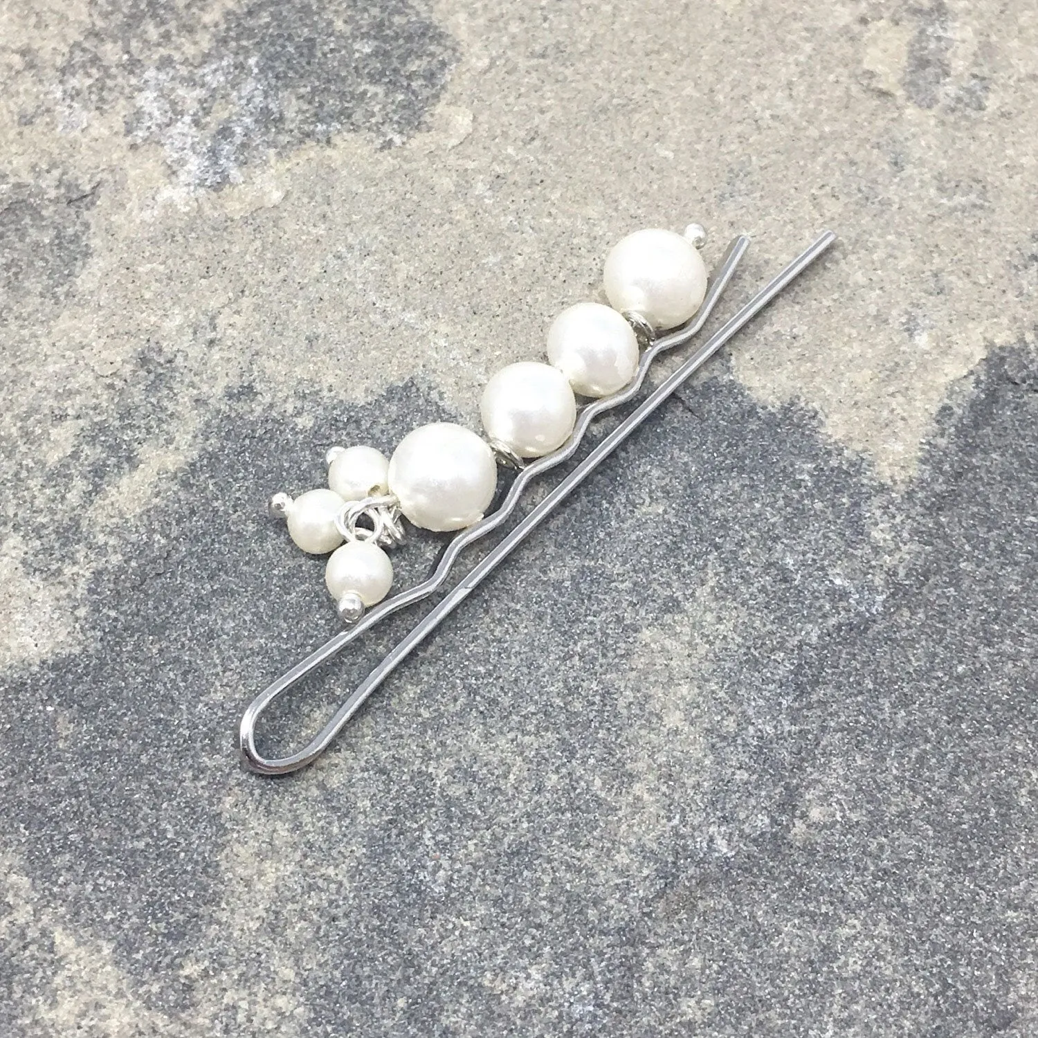 BOBBI vintage pearl silver hair pin