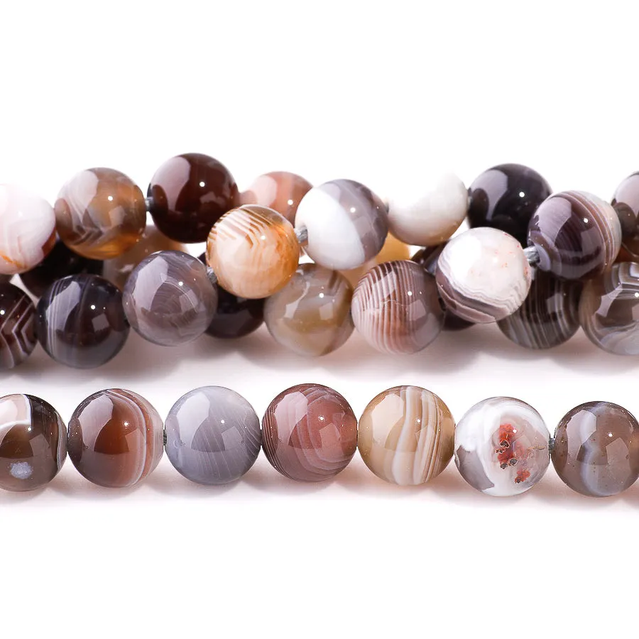 Botswana Agate 10mm Round - Large Hole Beads