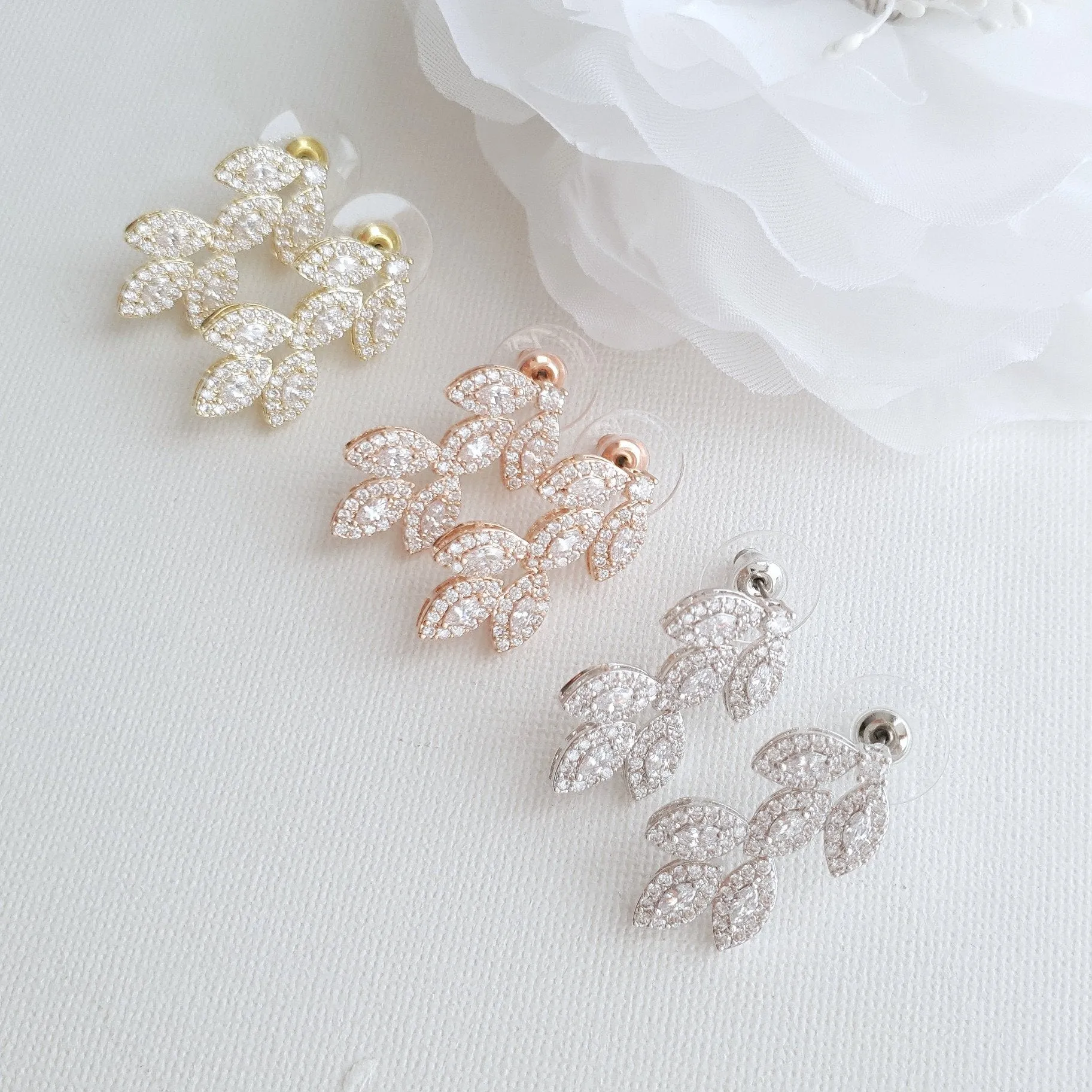 Bracelet Necklace & Stud Earrings Set for Brides & Bridal Party-Abby