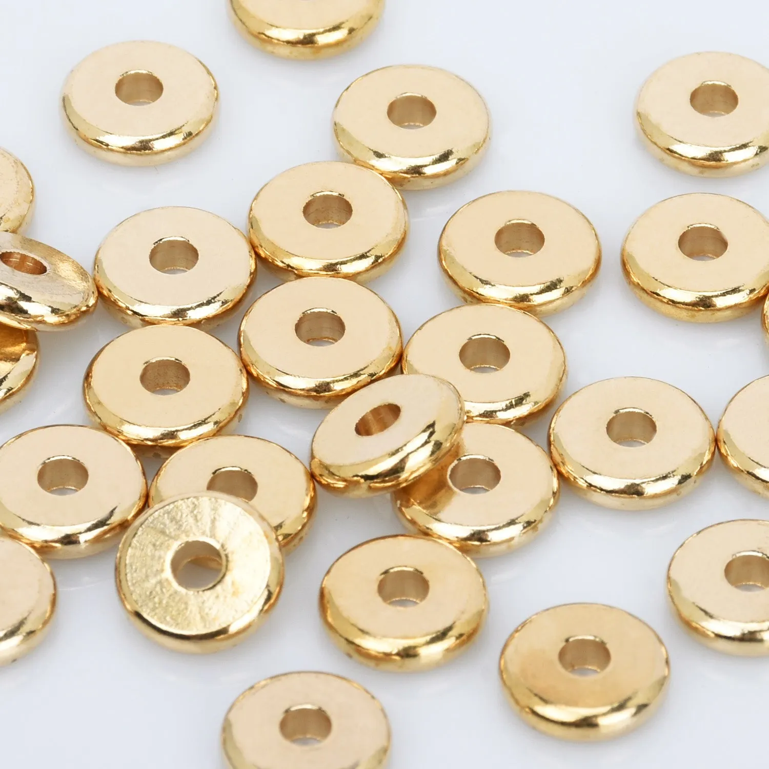 Brass Spacer Beads 4/5/6/8/10 mm Round Discs Flat Beads Spacers Rondelle Spacer Donuts Findings 100pcs 102794