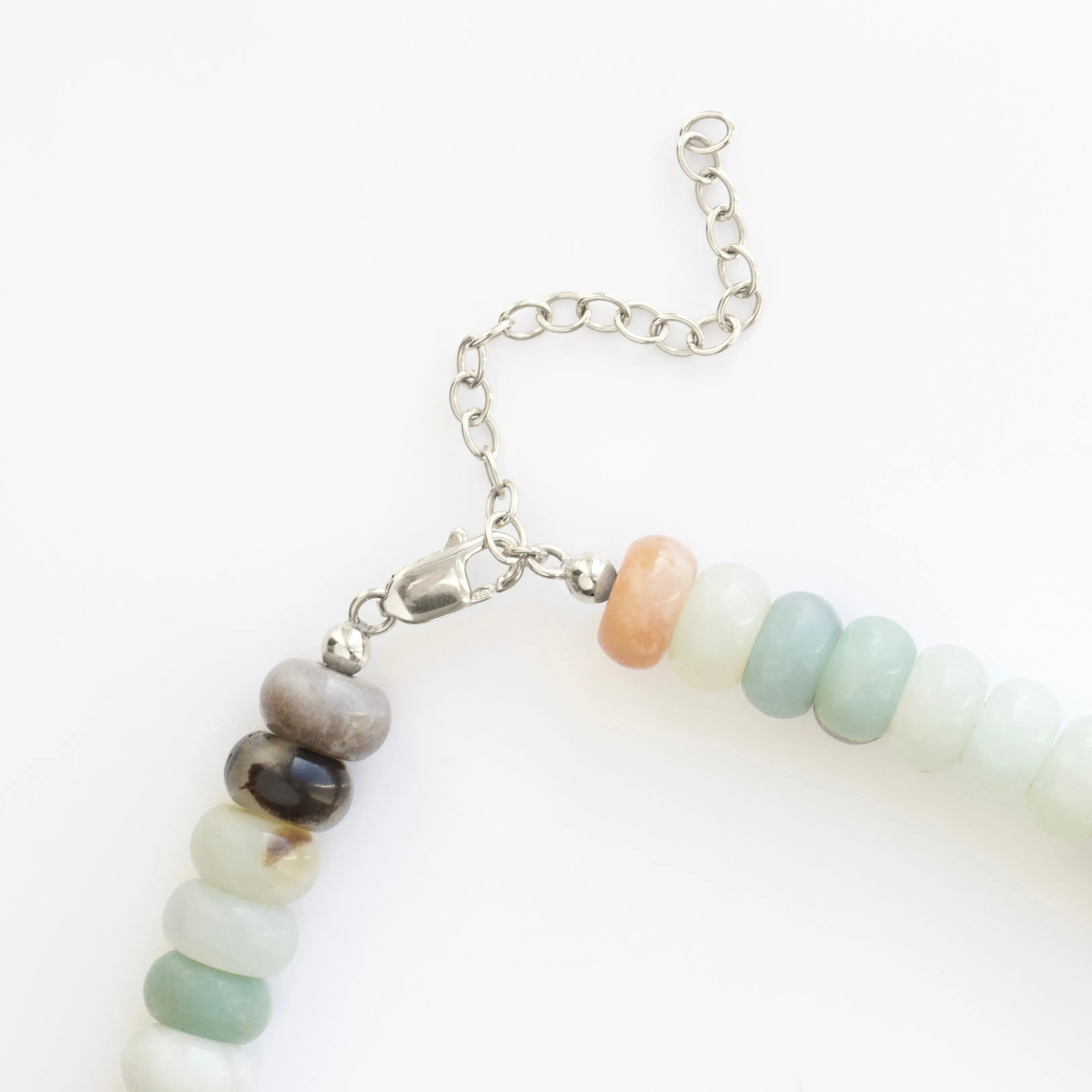 Chunky Aqua Jade Beaded Necklace