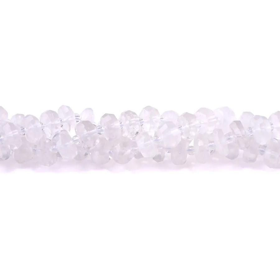 Crystal Quartz 5-8x10-12mm Irregular Rondelle Faceted - 15-16 Inch