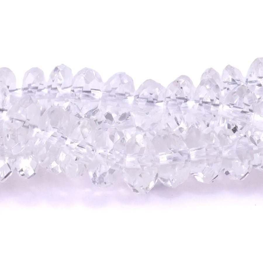 Crystal Quartz 8mm Faceted Rondelle - 15-16 Inch