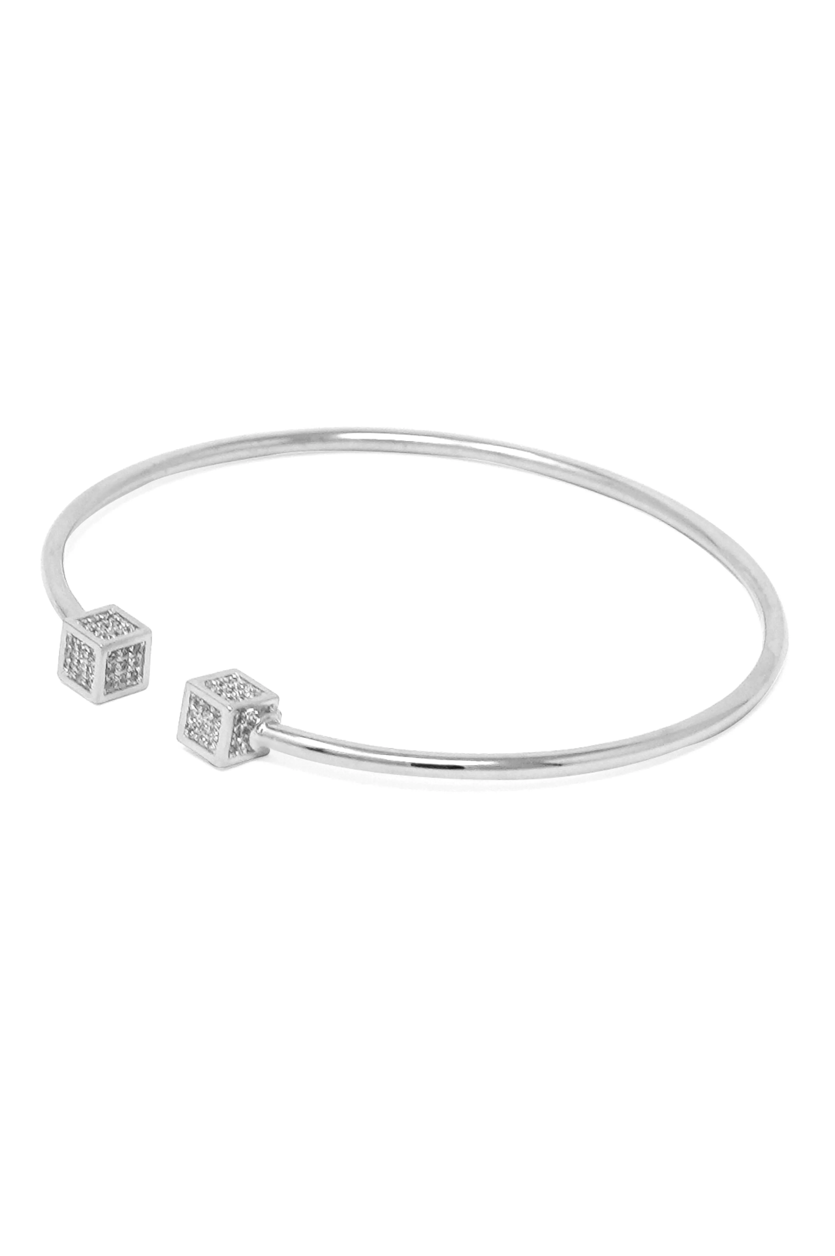 Cubic Glam Sterling Silver Adjustable Bracelet