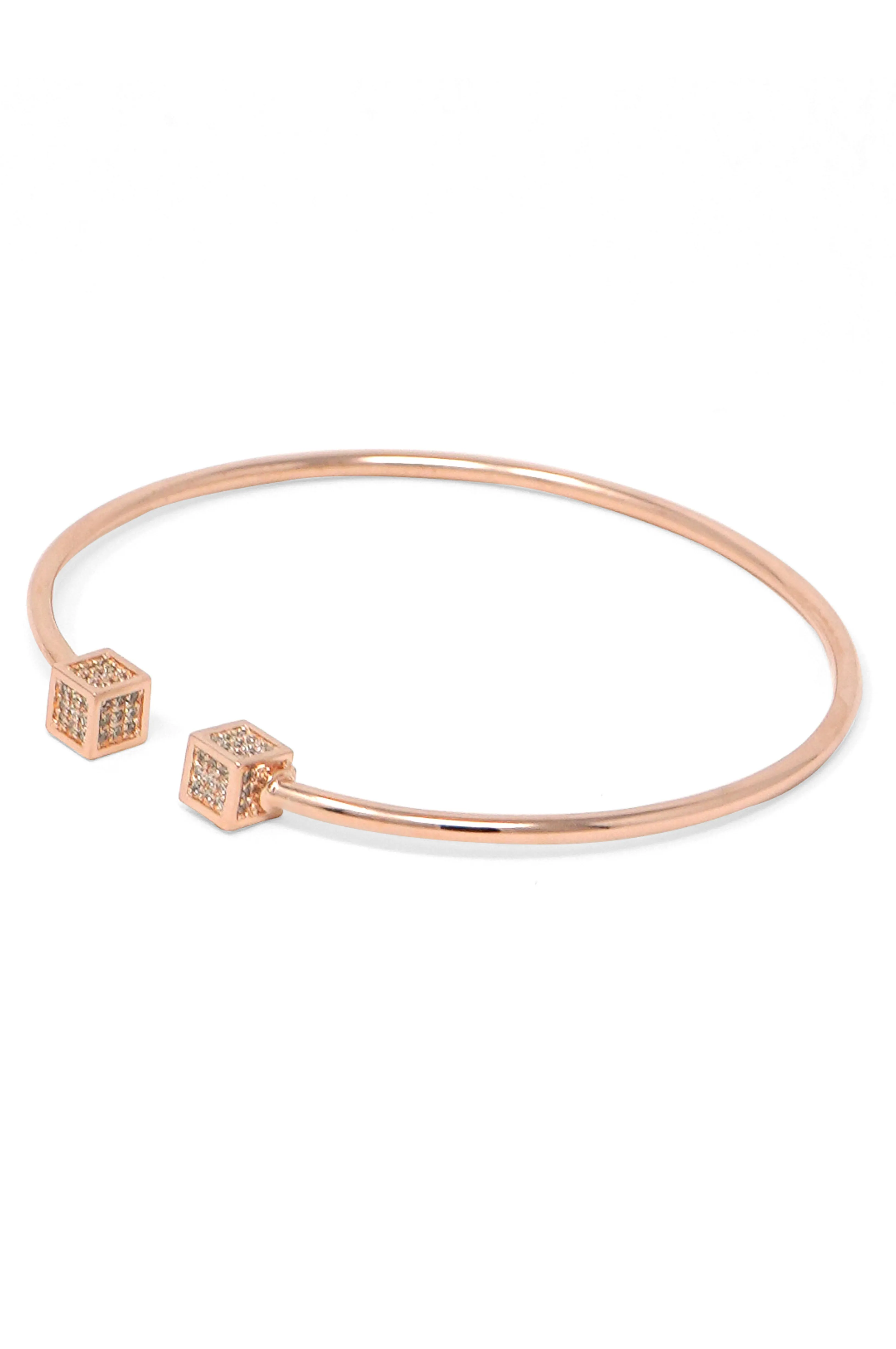 Cubic Glam Sterling Silver Adjustable Bracelet