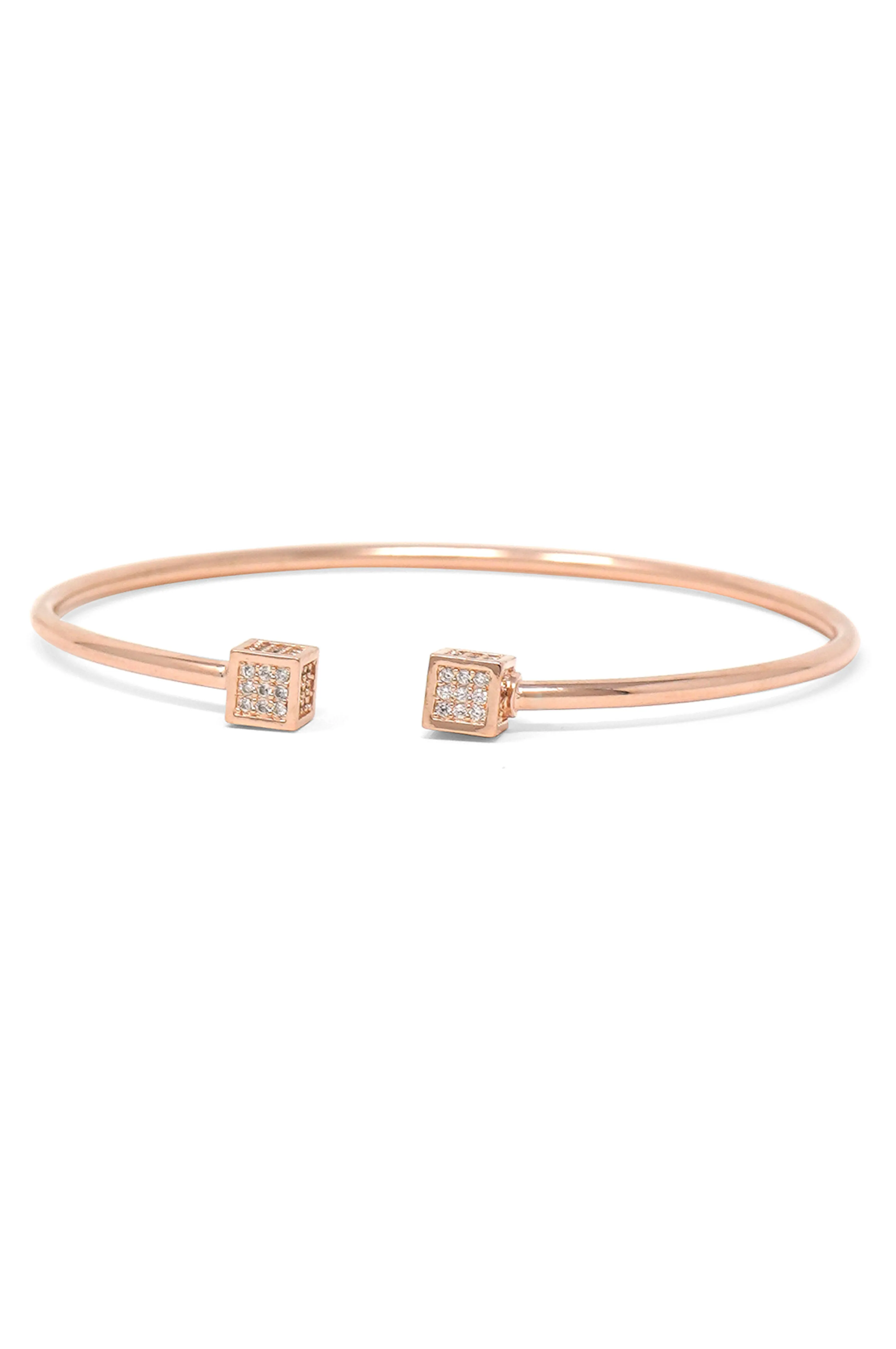 Cubic Glam Sterling Silver Adjustable Bracelet