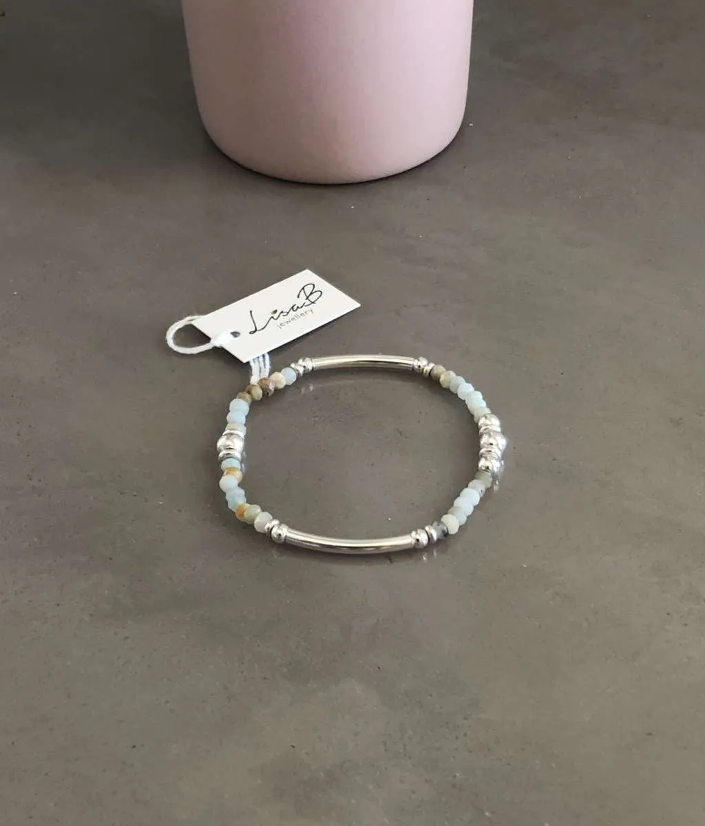 Dainty Amazonite Bar Bracelet