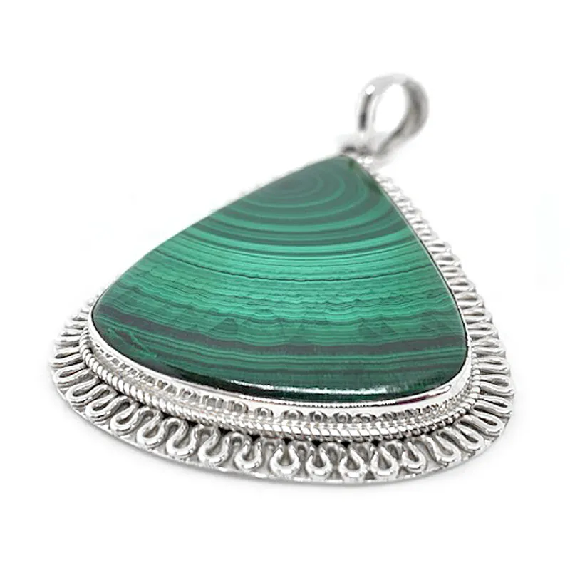 Damini Malachite Gemstone Pendant-C