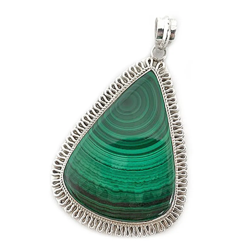 Damini Malachite Gemstone Pendant-C