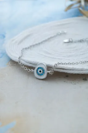 Eclectic Evil Eye Sterling Silver Chain Bracelet