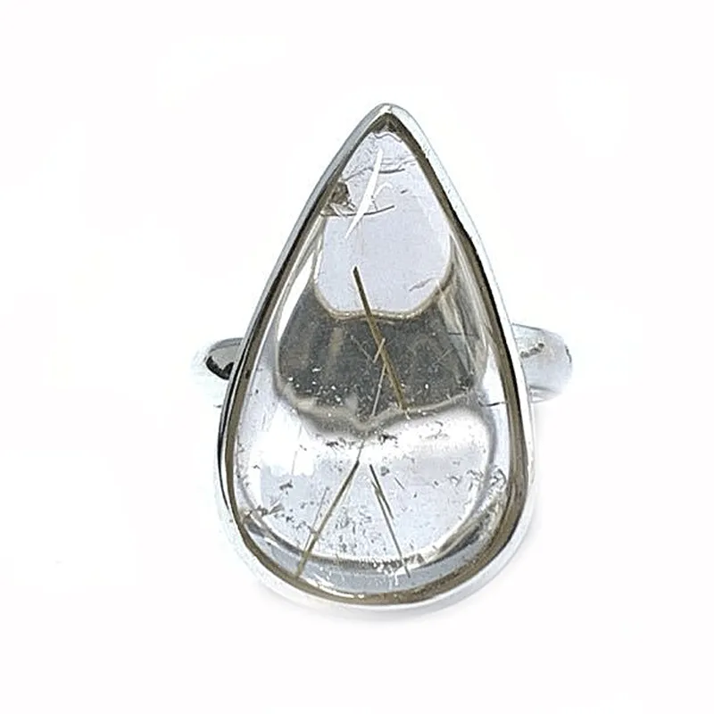 Eesha Rutilated Quartz Teardrop Ring