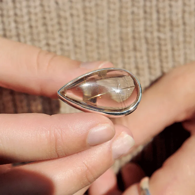 Eesha Rutilated Quartz Teardrop Ring