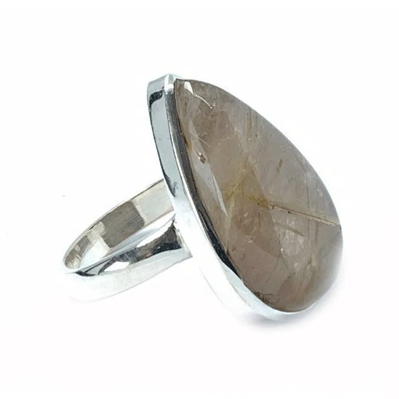 Eesha Rutilated Quartz Teardrop Ring