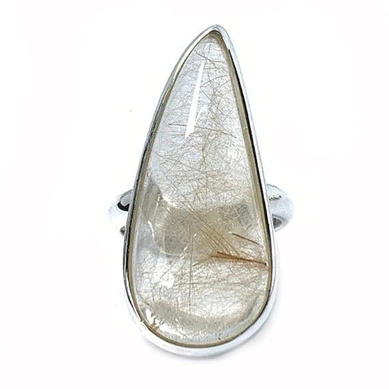 Eesha Rutilated Quartz Teardrop Ring