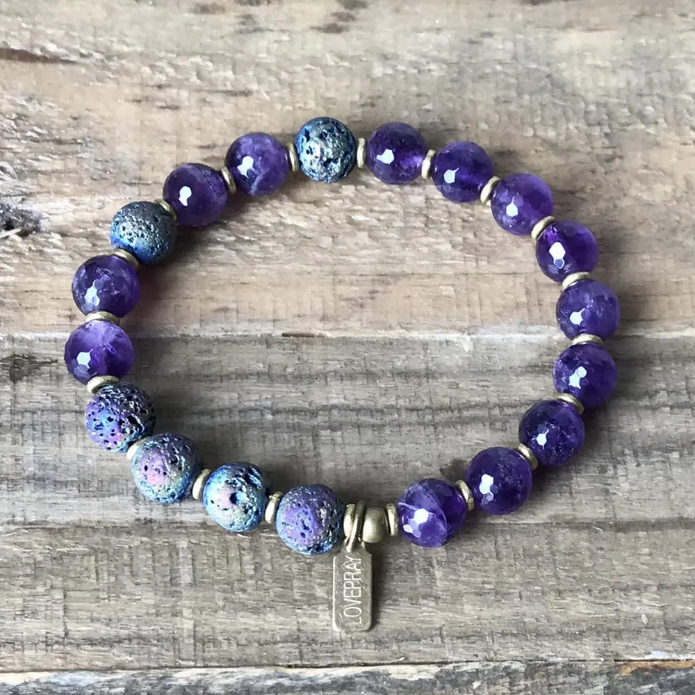 Emotional Healing Amethyst Essential Oil Diffuser Bracelet