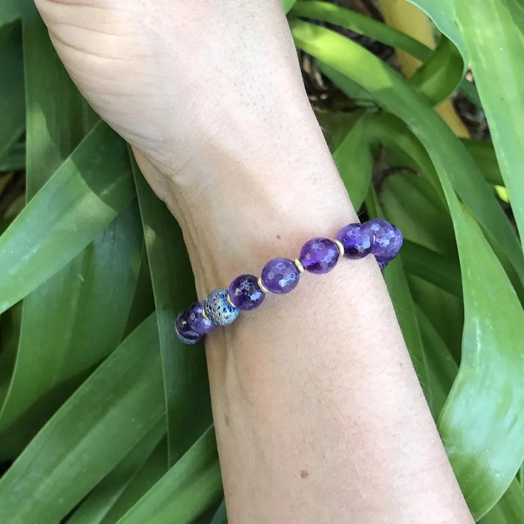 Emotional Healing Amethyst Essential Oil Diffuser Bracelet