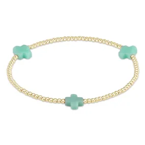 ENewton 3mm Mint Gold Signature Cross Bracelet