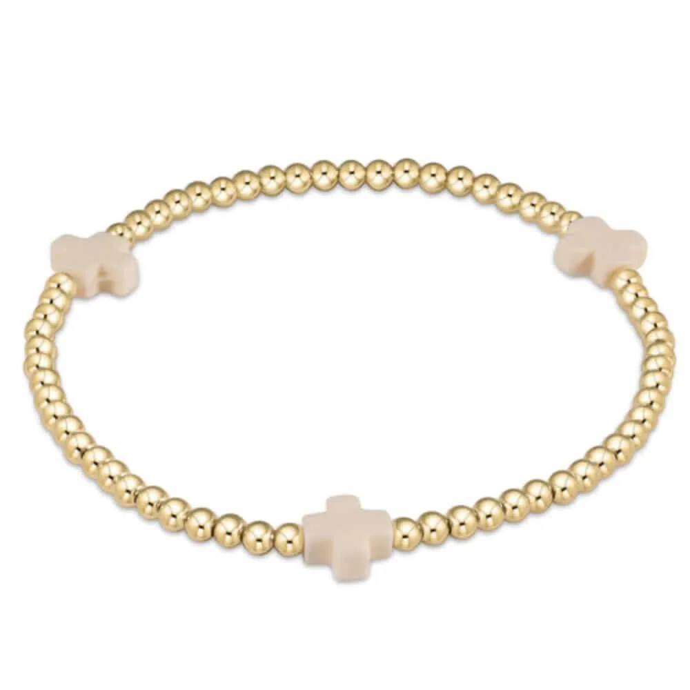 ENewton egirl 3mm Pink Gold Signature Cross Bracelet