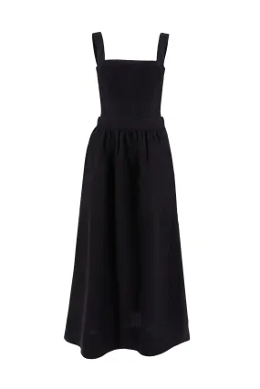 Farah Black Linen Dress