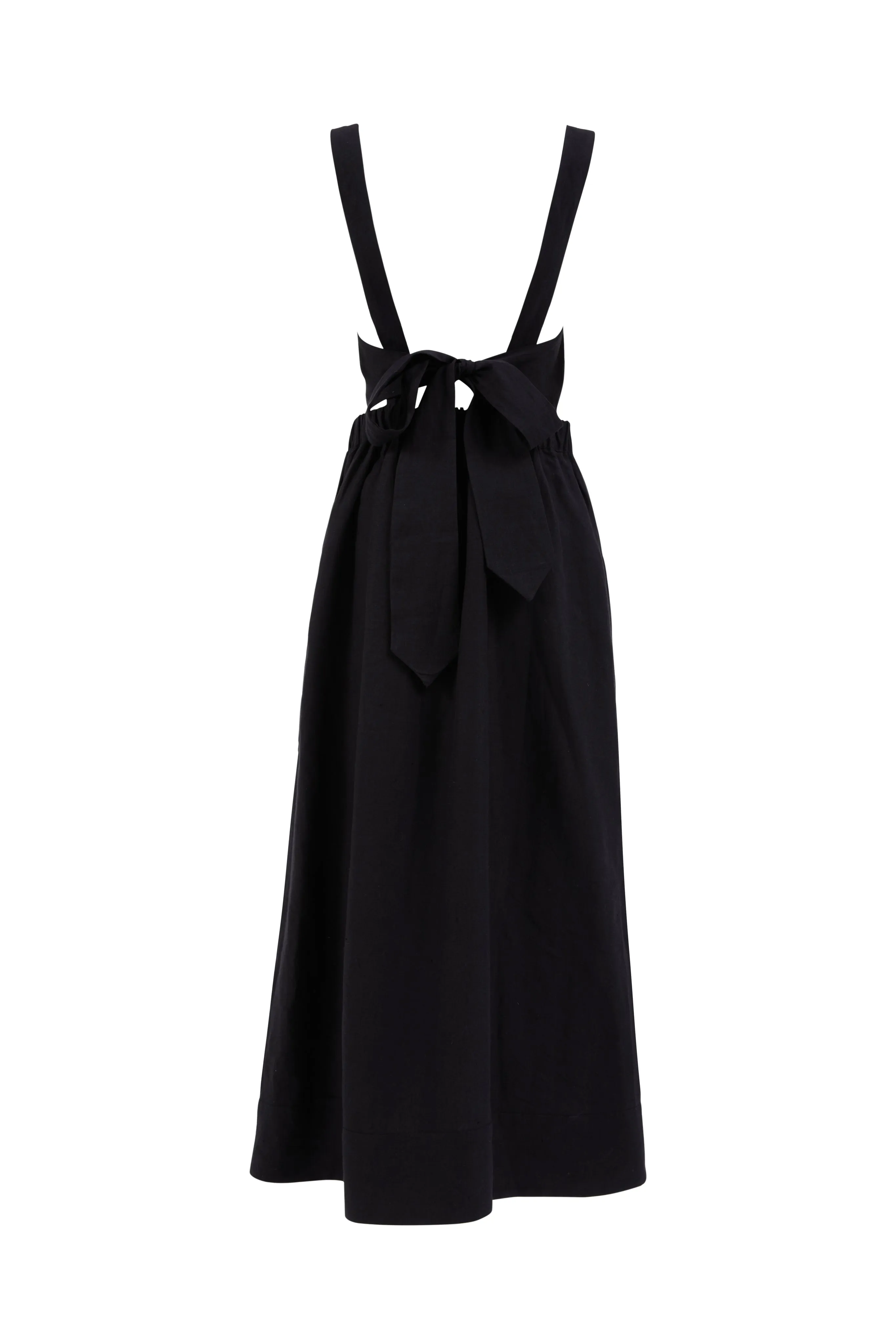 Farah Black Linen Dress