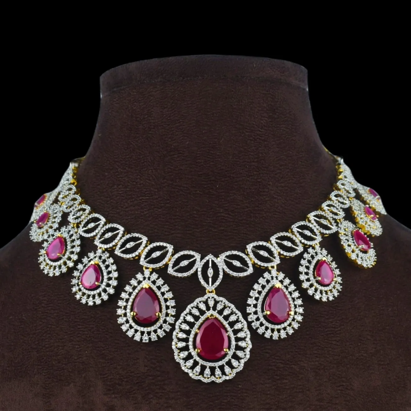 Fascinating American Diamond Necklace Set By Asp Fashion Jewellery